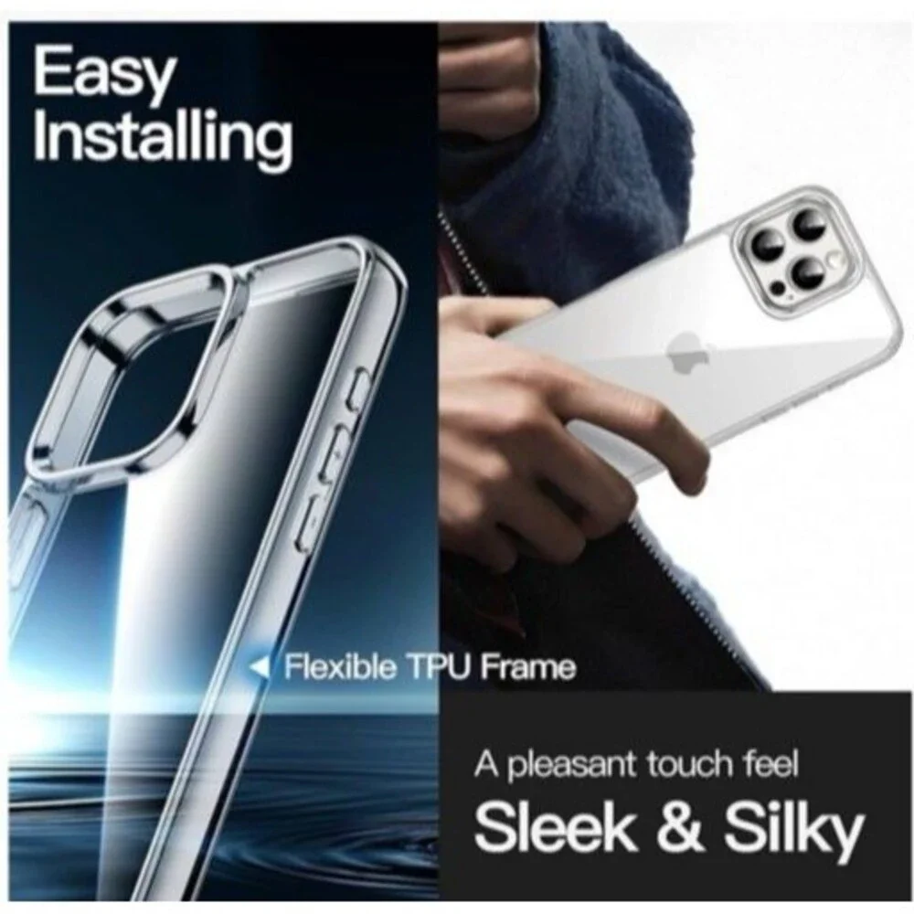 JETech Clear Case for iPhone 16 Pro 6.3-Inch Non-Yellowing Shockproof Phone